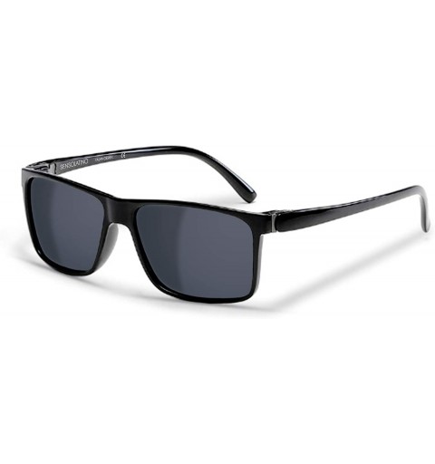 Rectangular Capri Style Designed in Italy Polarized Lense 100% UV Protection Special Film - Shine Black - C618U0H9LS9 $13.19