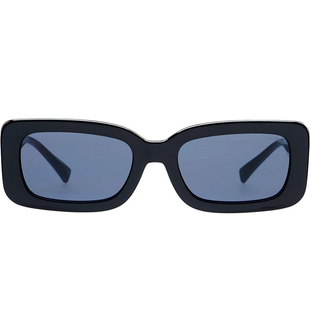 Rectangular Noa Rectangular Mens Womens Designer Fashion Sunglasses - Black - CW18Y6947QO $33.57