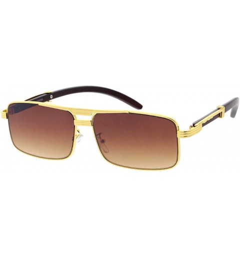 Rectangular Sophisticate Retro Fashion Rectangular Sunglasses SQ53 - Brown - CZ1929AOWOS $9.59