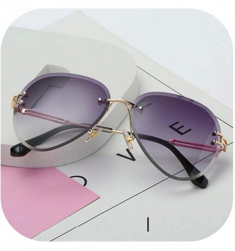 Round RimlSunglasses Women Sun Glasses Gradient Shades Cutting Lens FramelMetal Eyeglasses UV400 - Gray - CV19855R9KO $16.21