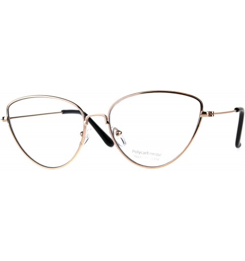 Cat Eye Womens Metal Rim Cat Eye Clear Lens Fashion Eye Glasses - Gold - CE18D4HOKLW $8.82