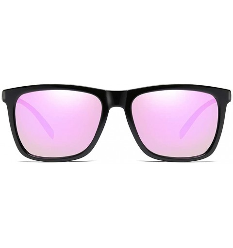 Square Sunglasses Unisex Polarized UV Protection Fishing and Outdoor Driving Glasses Retro Square Frame Classic - Pink - CQ18...