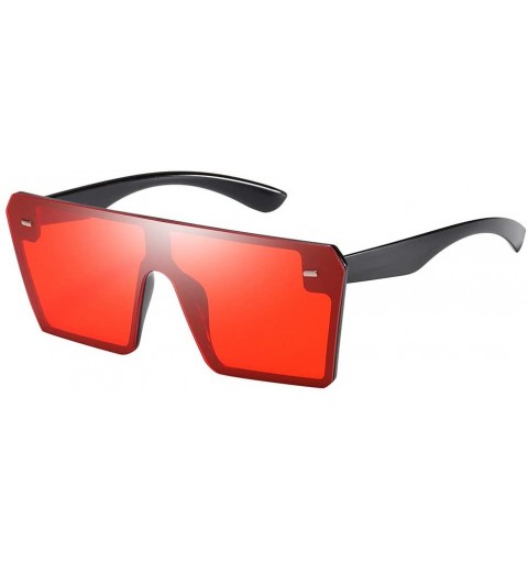 Square Oversized Sunglasses Succinct Rectangular - D - CQ190NDSNMS $18.36