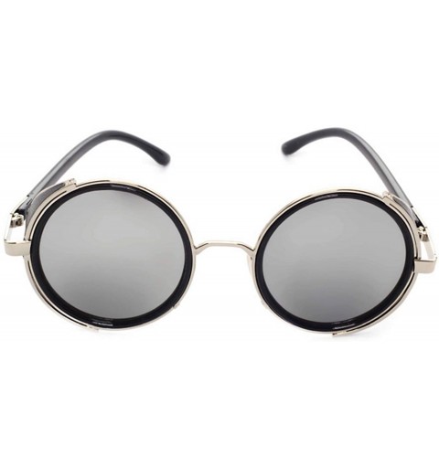 Sport Side Sheld Steampunk Rock UV Protection Round Sunglasses For Women&Men - C4 - C712LWU9CMP $11.91