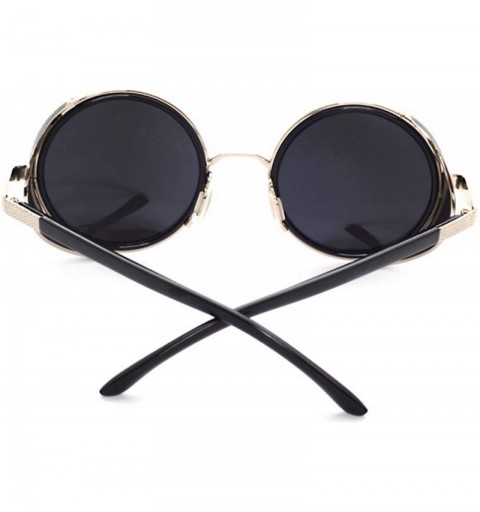 Sport Side Sheld Steampunk Rock UV Protection Round Sunglasses For Women&Men - C4 - C712LWU9CMP $11.91