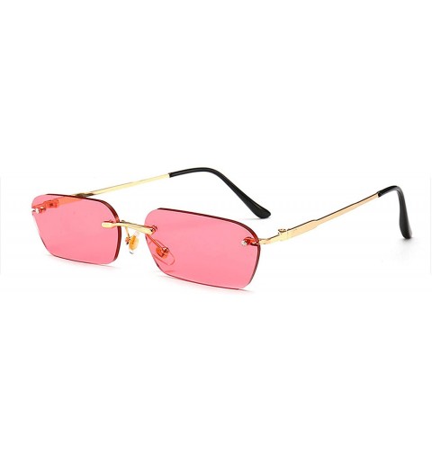Oversized Fashion RimlSunglasses Trending Clear Red Blue Yellow Men Square Shades - Pink - CB197Y7KO0D $18.40