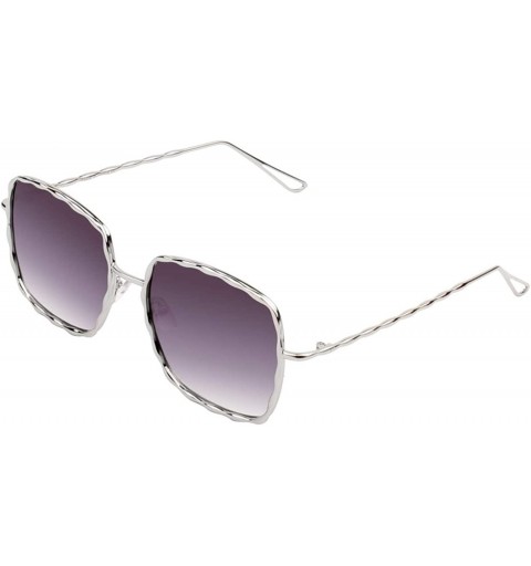 Goggle Women Classic Square Sunglasses - Silver/Purple - CP18WR9T3HC $20.84
