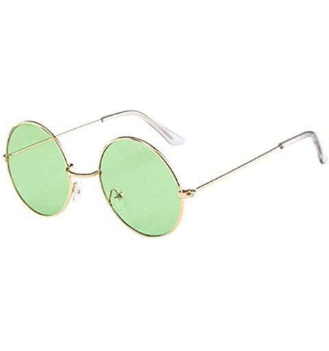 Oversized Round Metal Frame Sunglasses for Women - Classic Candy Color Sun Glasses Retro Circle Eyewear for Teens - C - CT196...