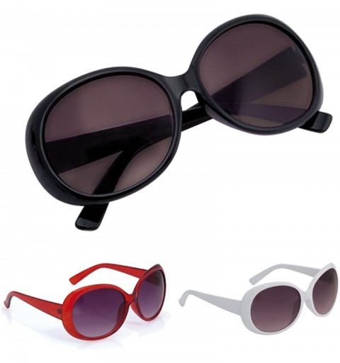 Oversized Ladies Oversized Round Oval Sunglasses - Posh Style - Black - CT11FDAA8FT $12.53