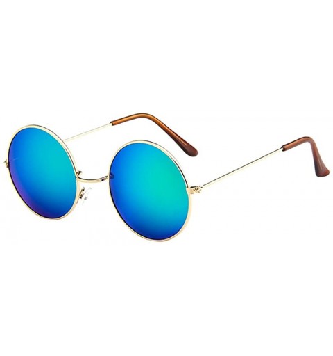 Goggle Women Vintage Glasses Unisex Fashion Circle Frame Sunglasses Eyewear - D - C918Q4XWY7W $10.01