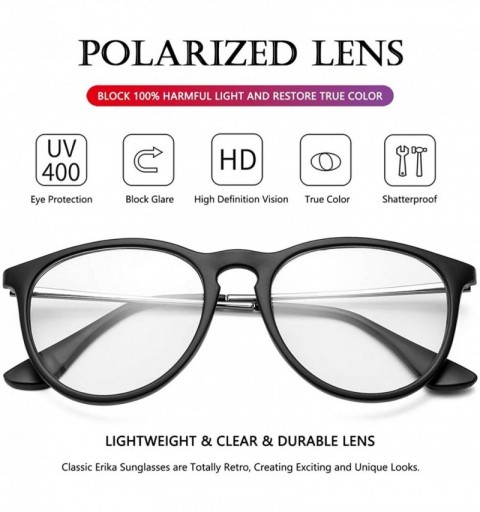 Round Round Polarized Sunglasses for Women Classic Vintage Mirrored Sun Glasses - 100% UV Blocking - C1194LING0G $12.89