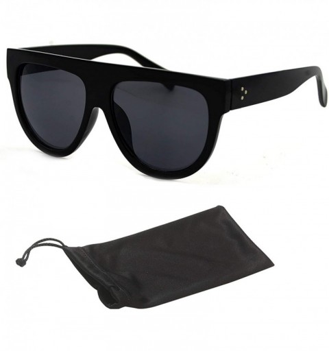 Rimless Women's Fashion Flat Top Super Future Retro Vintage Sunglasses P4156 - Black Smoke - C918OHXWMUT $7.99