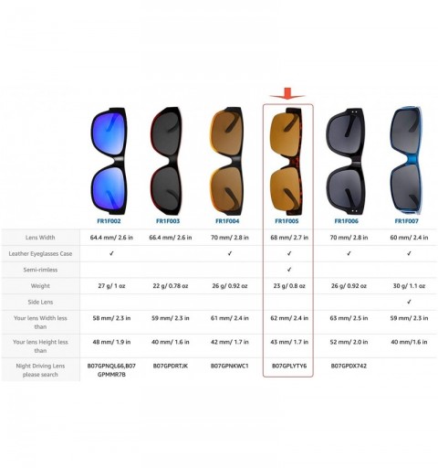 Oversized High definition Polarized Wrap Around Semi-rimless Sunglasses for Prescription Glasses - Gift Box Package - C018HQL...