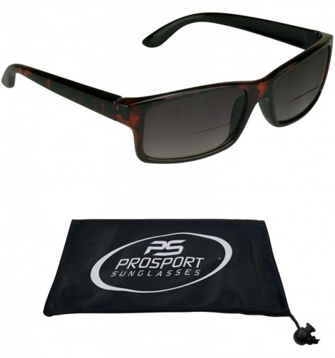 Rectangular Tinted Bifocal Reading Sunglasses for Men and Women Rectangle Frame Smoke or Brown - Tortoise Shell Brown - CJ18Z...