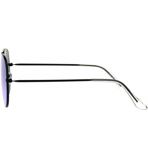 Aviator Classic Unisex Aviator Sunglasses Thin Metal Frame Mirrored Lens UV 400 - Black (Yellow Mirror) - CT18RW0W57N $12.46