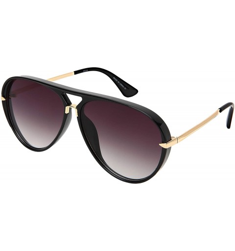 Aviator Designer Inspired Fashion Aviator Sunglasses for Men Women Flat Gradient Lens UV Protection - C518ULAI8DS $10.09