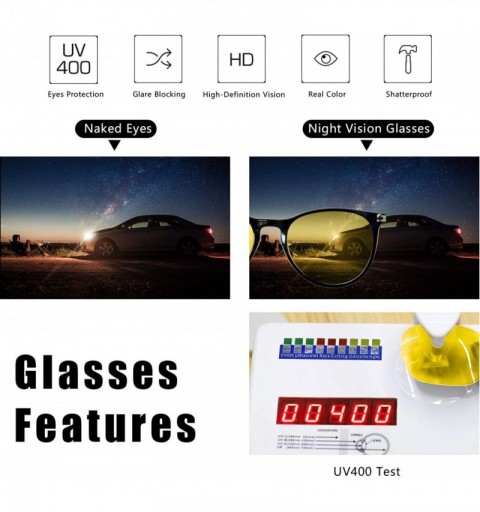 Oversized Women's Night-Vision Glasses for Driving - HD Polarized Yellow Lens Reduce Glare Safety Nighttime UV Protection - C...