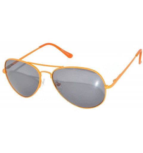 Aviator Colored Metal Frame with Full Mirror Lens Spring Hinge - Orange_smoke_lens - CM122DRX3I5 $8.50