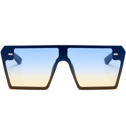 Oversized Classic Fashion Square Oversized Sunglasses for Women Men - Black-blue - CW18XO4A3AL $12.86