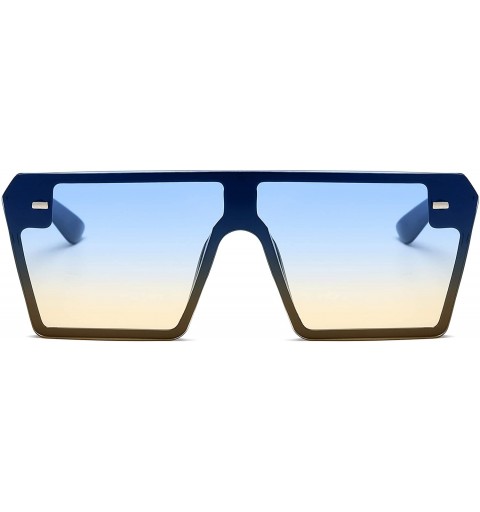 Oversized Classic Fashion Square Oversized Sunglasses for Women Men - Black-blue - CW18XO4A3AL $12.86