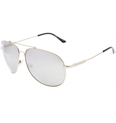 Rectangular Large Bifocal Sunglasses Polit Style Sunshine Readers with Bendable Memory Bridge and Arm - C1180334GKA $24.36