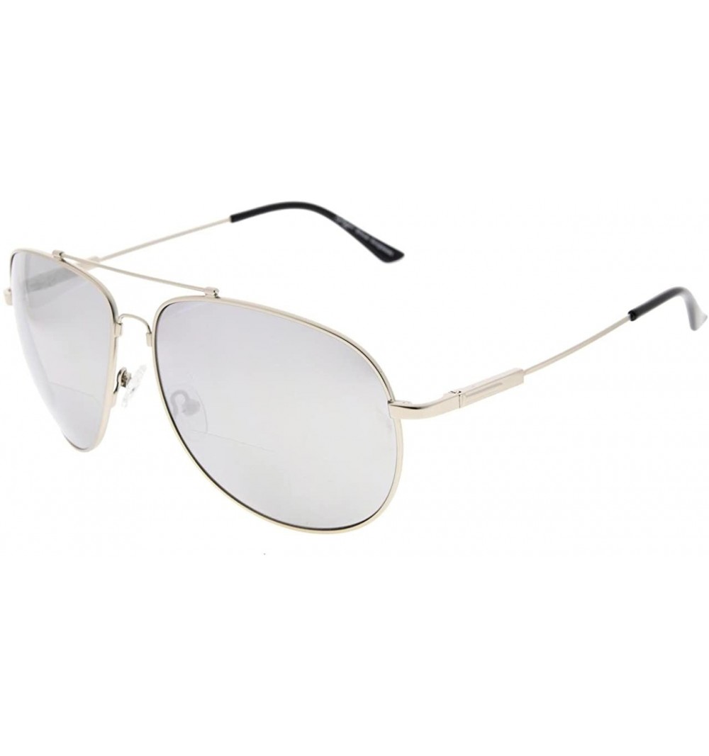 Rectangular Large Bifocal Sunglasses Polit Style Sunshine Readers with Bendable Memory Bridge and Arm - C1180334GKA $24.36