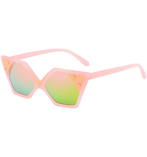 Oval Sunglasses Retro Goggles Multicolor Eyeglasses Glasses Eyewear - Pink - CI18QRK5IW2 $10.93
