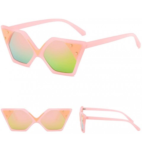 Oval Sunglasses Retro Goggles Multicolor Eyeglasses Glasses Eyewear - Pink - CI18QRK5IW2 $10.93