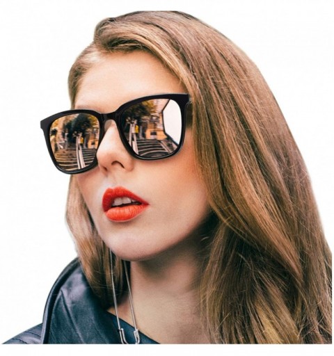 Oversized Womens Mirrored Sunglasses Polarized-Fashion Oversized Eyewear with UV400 Protection for Outdoor - C518IHNXAYM $22.38