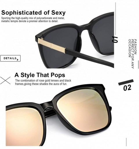 Oversized Womens Mirrored Sunglasses Polarized-Fashion Oversized Eyewear with UV400 Protection for Outdoor - C518IHNXAYM $22.38