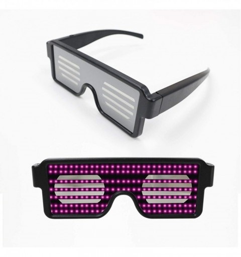 Square Glasses Rechargeable Animation Halloween Christmas - Led-pink - CZ18KNK7EIH $14.24