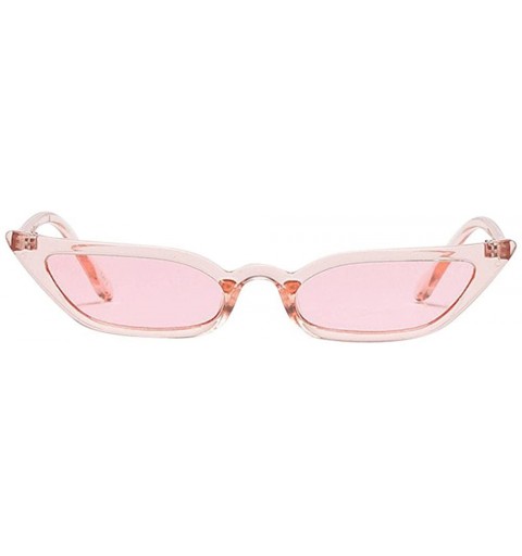 Goggle Retro Vintage Cateye Sunglasses for Women Clout Goggles Plastic Frame Glasses - Pink - C0190E04ACI $19.42