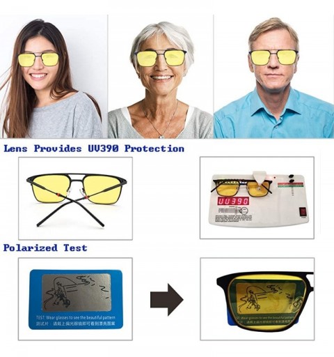 Square HD Night Vision Glasses for Driving with Polarized Anti Glare lens for Men/Women - Sapphire - CC18QWXXSIQ $67.23