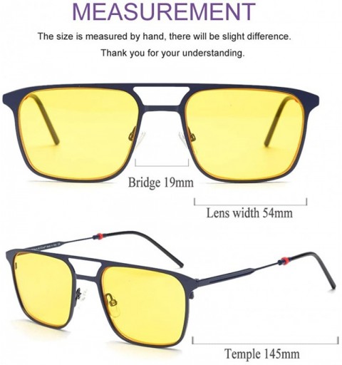 Square HD Night Vision Glasses for Driving with Polarized Anti Glare lens for Men/Women - Sapphire - CC18QWXXSIQ $67.23