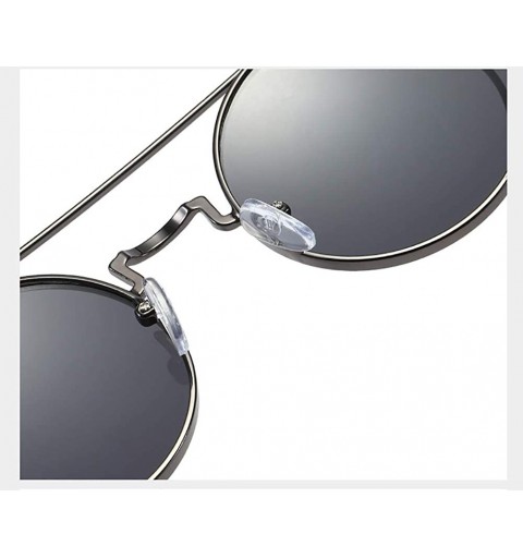 Rectangular Steampunk Sunglasses Unisex-Modern Fashion Shade Glasses-Round Metal Frame - D - C6190EETYNL $28.06