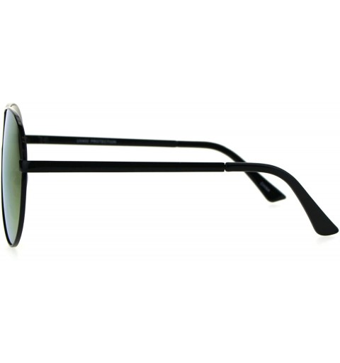 Shield Mens Oversize Color Mirror Lens Metal Rim Shield Pilots Sunglasses - Black Fuchsia - CA185KM32DI $21.74