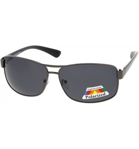 Aviator Ultra Light Polarized Rectangular Aviator Sunglasses Model 749 - Black - CF187HWUXGL $8.90