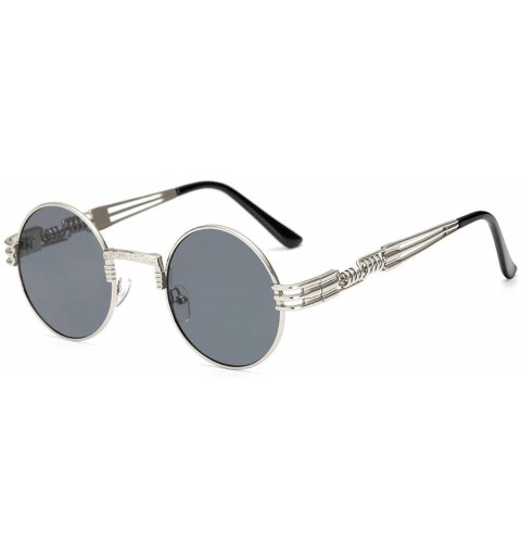 Oval Gothic Steampunk Sunglasses Men Metal Round Shades Male Clear Sun Glasses Women Hip Hop Steam Punk - Am 1901 C3 - CE199C...