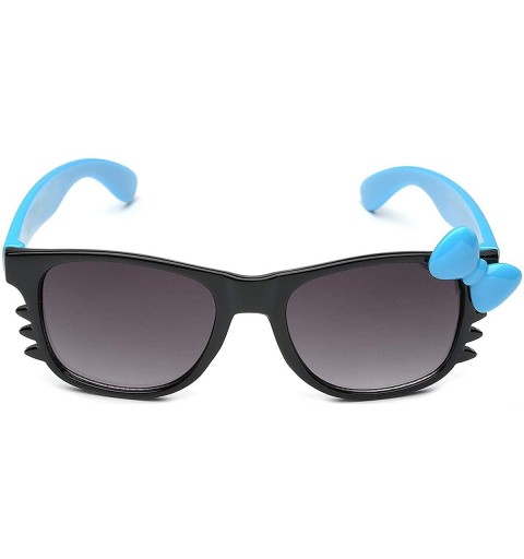 Rectangular Baby Toddler Hello Kitty Bow Tie Kids Sunglasses for Girls Boys Age up to 4 Years - Black - Blue - Blue Bow Tie -...
