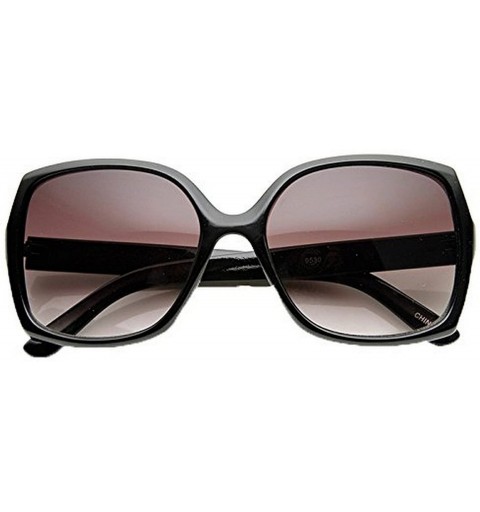 Oversized Fashion Culture Women's Ivana Oversized Square Sunglasses (Black - Grey) - C712KN7I13T $34.38