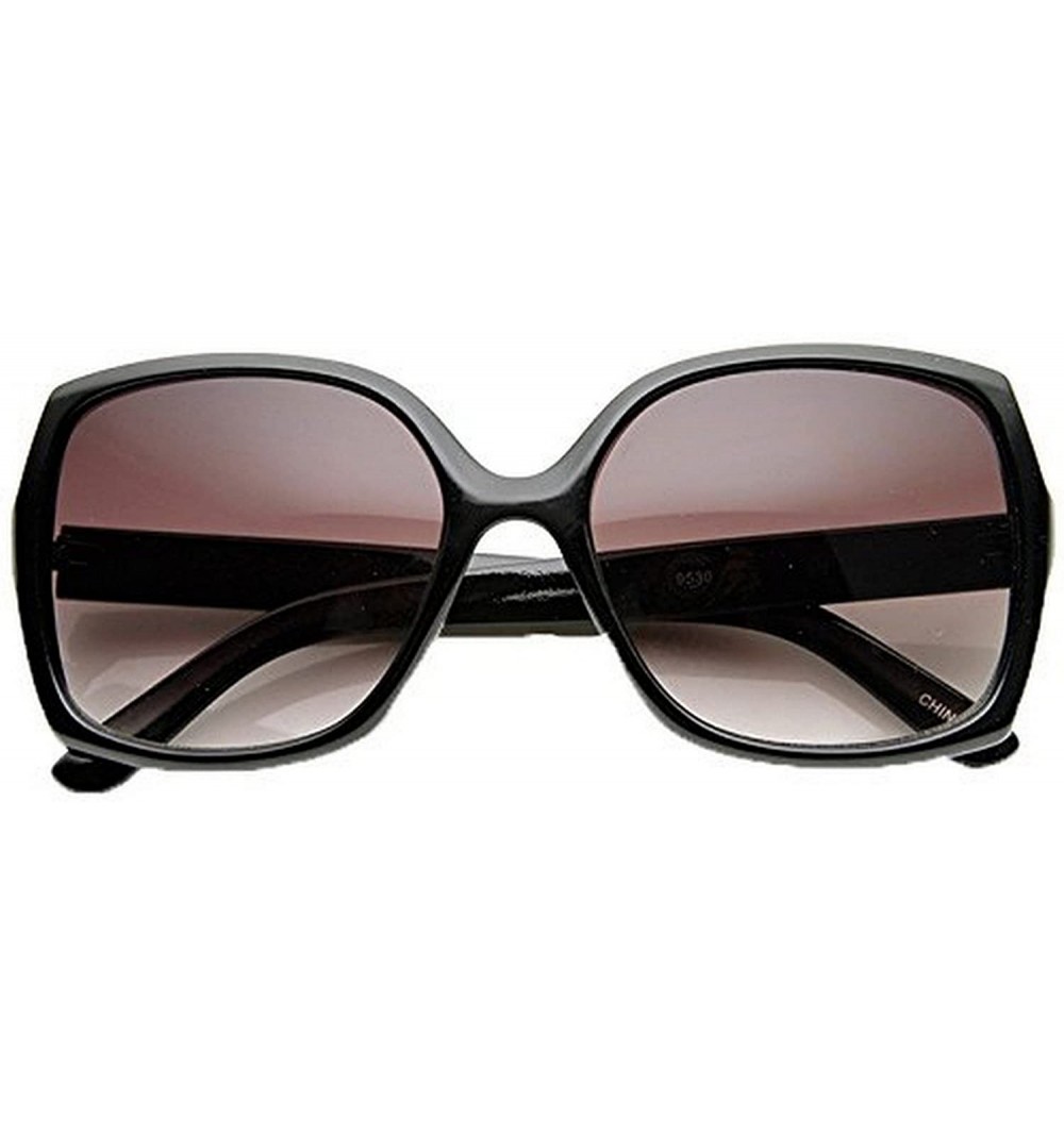 Oversized Fashion Culture Women's Ivana Oversized Square Sunglasses (Black - Grey) - C712KN7I13T $15.70