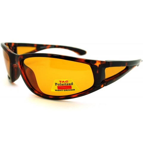Sport Polarized Lens Mens Wrap Around Sports Sunglasses - Tortoise - C0186GIXW0U $12.72