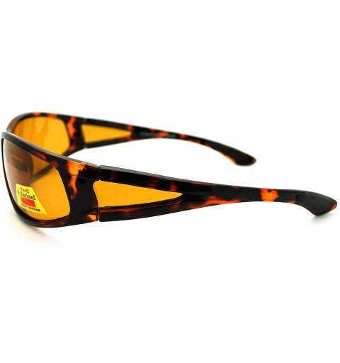 Sport Polarized Lens Mens Wrap Around Sports Sunglasses - Tortoise - C0186GIXW0U $12.72