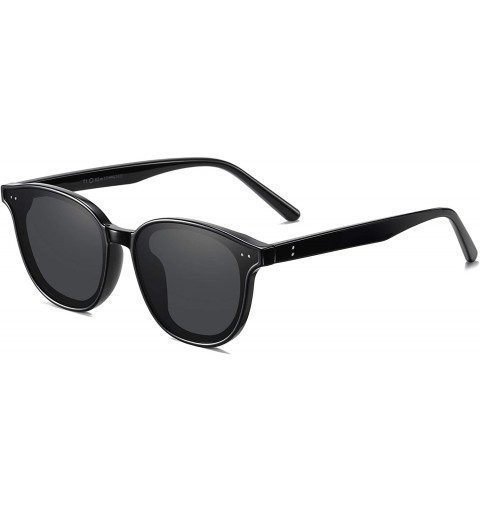Square Vintage Polarized Sunglasses for Women 100% UV Protection Classic Style - Black - C6190GMW5K4 $13.48