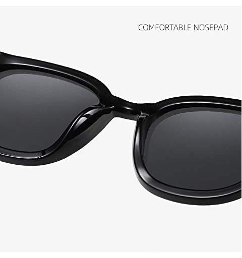 Square Vintage Polarized Sunglasses for Women 100% UV Protection Classic Style - Black - C6190GMW5K4 $13.48