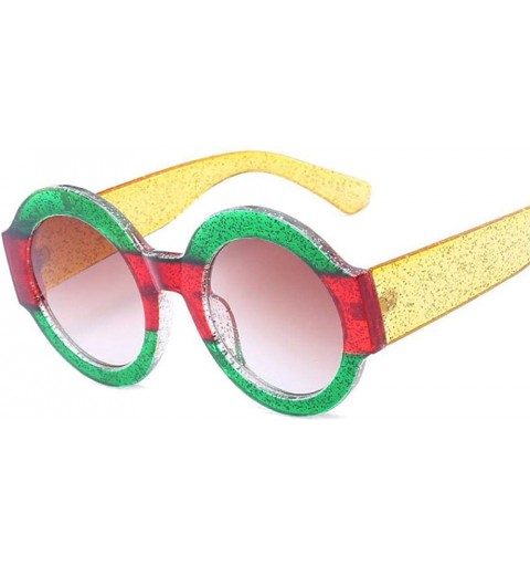 Aviator 2019 Round Multicolor Sunglasses Women Brand Designer Classic Vintage Tea - Green Yellow - C218Y2O0OKK $19.10