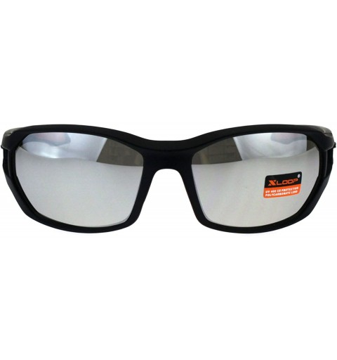 Wrap Xloop Mens Sunglasses Matted Oval Wrap Around Sports Shades UV 400 - Black Orange - CD18GLS8ATZ $11.41