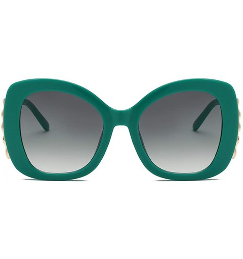 Oval fashion Shade Sunglasses Retro glasses Men and women Sunglasses - Green - CN18LLCMW5H $8.59