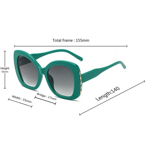 Oval fashion Shade Sunglasses Retro glasses Men and women Sunglasses - Green - CN18LLCMW5H $8.59