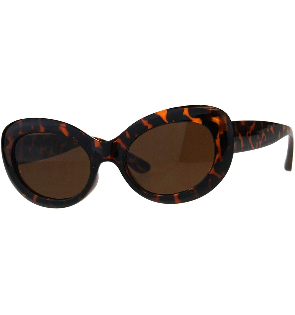 Oval Womens Sunglasses Oval Cateye Vintage Fashion Frame UV 400 - Tortoise (Brown) - CT18KZHU3QM $8.68